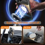 Phone Case - Luxury Titanium-Colored Glass Window Magnetic Wireless Charging Phone Case Compatible with for Iphone 11 12 13 14 15 16 17 Pro Max Air Plus, Shockproof Hard Matte Back Cover, Fully Encasing Camera Lens Protection Phone Case - Image 13