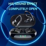 1 audífono inalámbrico True Wireless con micrófono, auriculares TWS intrauditivos con cancelación de ruido ENC, control táctil de volumen, gancho para la oreja inalámbrico, estuche de carga con pantalla LED, semiabierto, BT 5.4 compatible con teléfonos celulares, batería recargable de 300 mAh, carga tipo C - Image 2