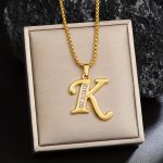 18K Gold Plated Capital Letter Titanium 201 201 201 Stainless Steel Chain/ Suitable for Daily Gifting And Holiday Presents - Image 5