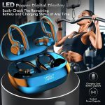 1 audífono inalámbrico True Wireless con micrófono, auriculares TWS intrauditivos con cancelación de ruido ENC, control táctil de volumen, gancho para la oreja inalámbrico, estuche de carga con pantalla LED, semiabierto, BT 5.4 compatible con teléfonos celulares, batería recargable de 300 mAh, carga tipo C - Image 10