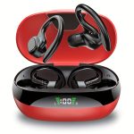 1 audífono inalámbrico True Wireless con micrófono, auriculares TWS intrauditivos con cancelación de ruido ENC, control táctil de volumen, gancho para la oreja inalámbrico, estuche de carga con pantalla LED, semiabierto, BT 5.4 compatible con teléfonos celulares, batería recargable de 300 mAh, carga tipo C - Image 6