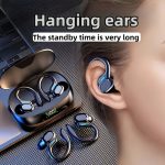 1 audífono inalámbrico True Wireless con micrófono, auriculares TWS intrauditivos con cancelación de ruido ENC, control táctil de volumen, gancho para la oreja inalámbrico, estuche de carga con pantalla LED, semiabierto, BT 5.4 compatible con teléfonos celulares, batería recargable de 300 mAh, carga tipo C - Image 9