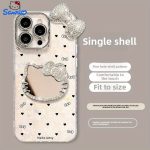 Bow Heart Pattern KT Cat Mirror Precision-Hole Shell Pattern Phone Case for Apple iPhone - Image 4