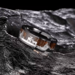 Tungsten Ring for Men, Featuring a Deer Design, Ideal As a Promise Ring for Wildlife Lovers. This Deer Silhouette Ring Makes a Great Gift for Christmas, Valentine'S Day, Boyfriends, Or Husbands - Image 5