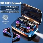 True Wireless Theater Headphones with Digital Display & LED Indicators, Motion-Activated Charging, 9D HIFI Sound, Fingerprint Touch Control, USB-C Charging, Long-Lasting Battery Life for Gaming & Movies, Theater Audio, Modern Headphones, Advanced Technology, Noise Isolation, Movie Lovers - Image 2