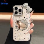 Bow Heart Pattern KT Cat Mirror Precision-Hole Shell Pattern Phone Case for Apple iPhone - Image 9