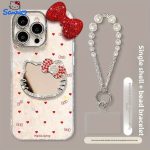 Bow Heart Pattern KT Cat Mirror Precision-Hole Shell Pattern Phone Case for Apple iPhone - Image 11